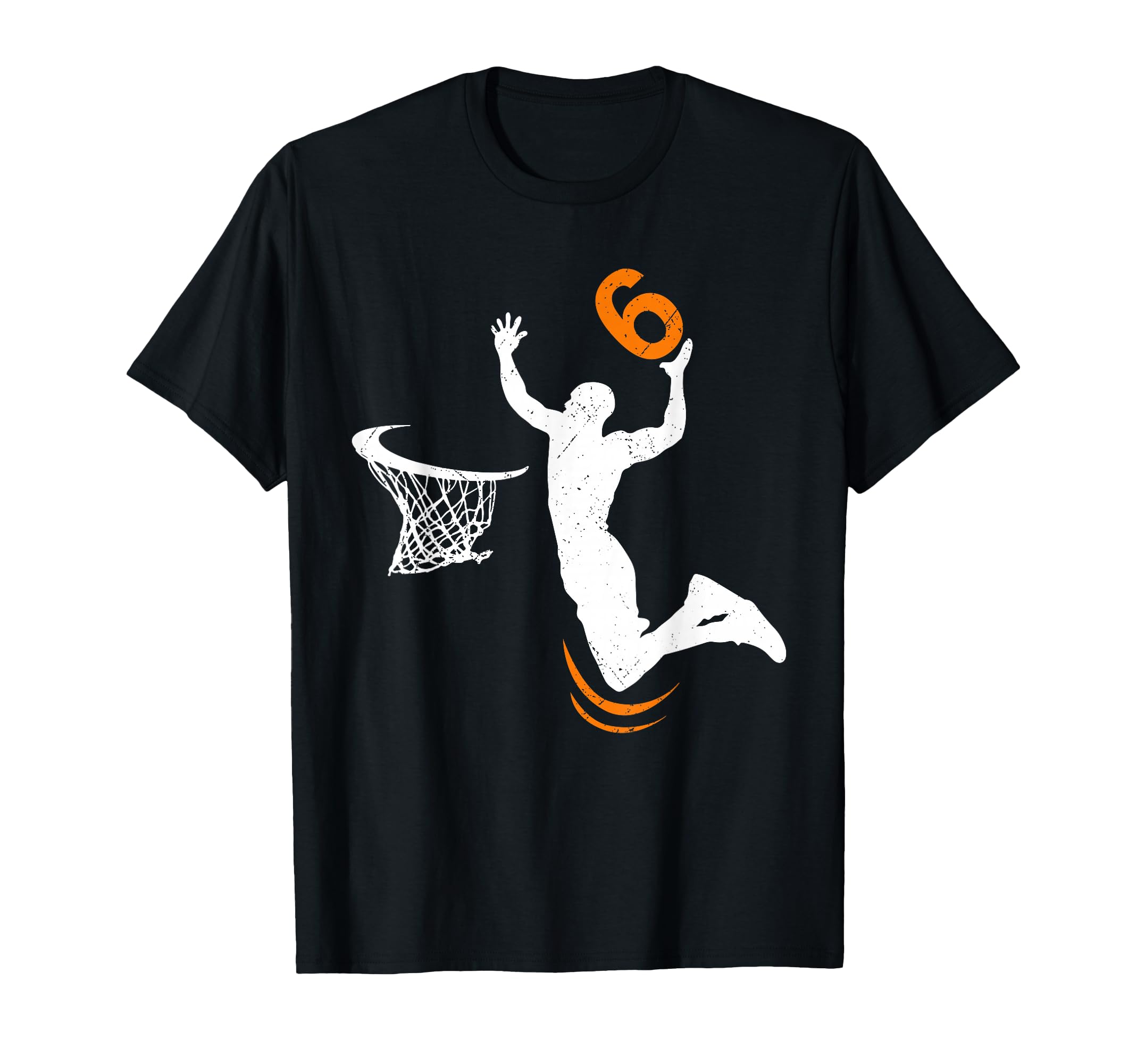 6 Year Old Basketball Dunk 6Th Birthday T-Shirt - Minimalist Print Unisex - T-Shirt, Sweatshirt, Hoodie