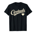 Cardinals Script Typography Heart T-Shirt - Fun Novelty Design Men Women - T-Shirt, Sweatshirt, Hoodie