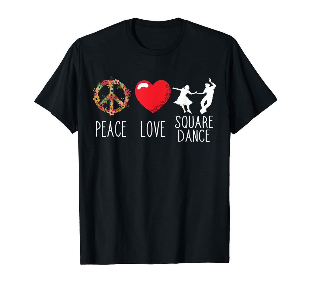Square Dancing Love Peace Heart Square T-Shirt - Unique Graphic for Adults - T-Shirt, Sweatshirt, Hoodie