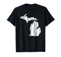 State Michigan Distressed Outline T-Shirt - Casual Everyday Wear Unisex - T-Shirt, Sweatshirt, Hoodie