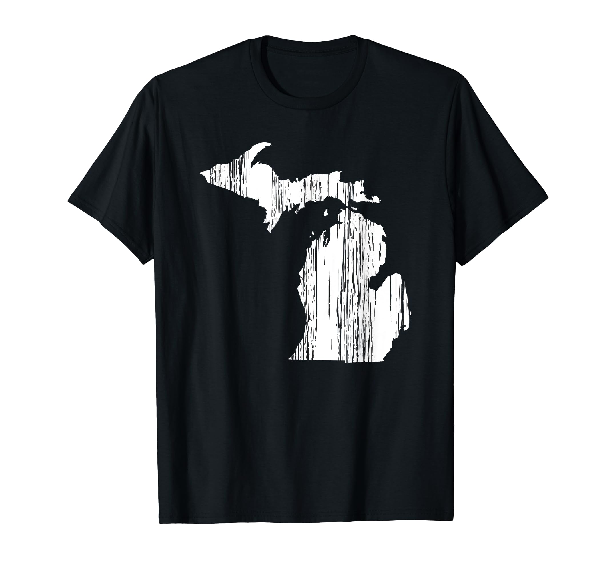 State Michigan Distressed Outline T-Shirt - Casual Everyday Wear Unisex - T-Shirt, Sweatshirt, Hoodie