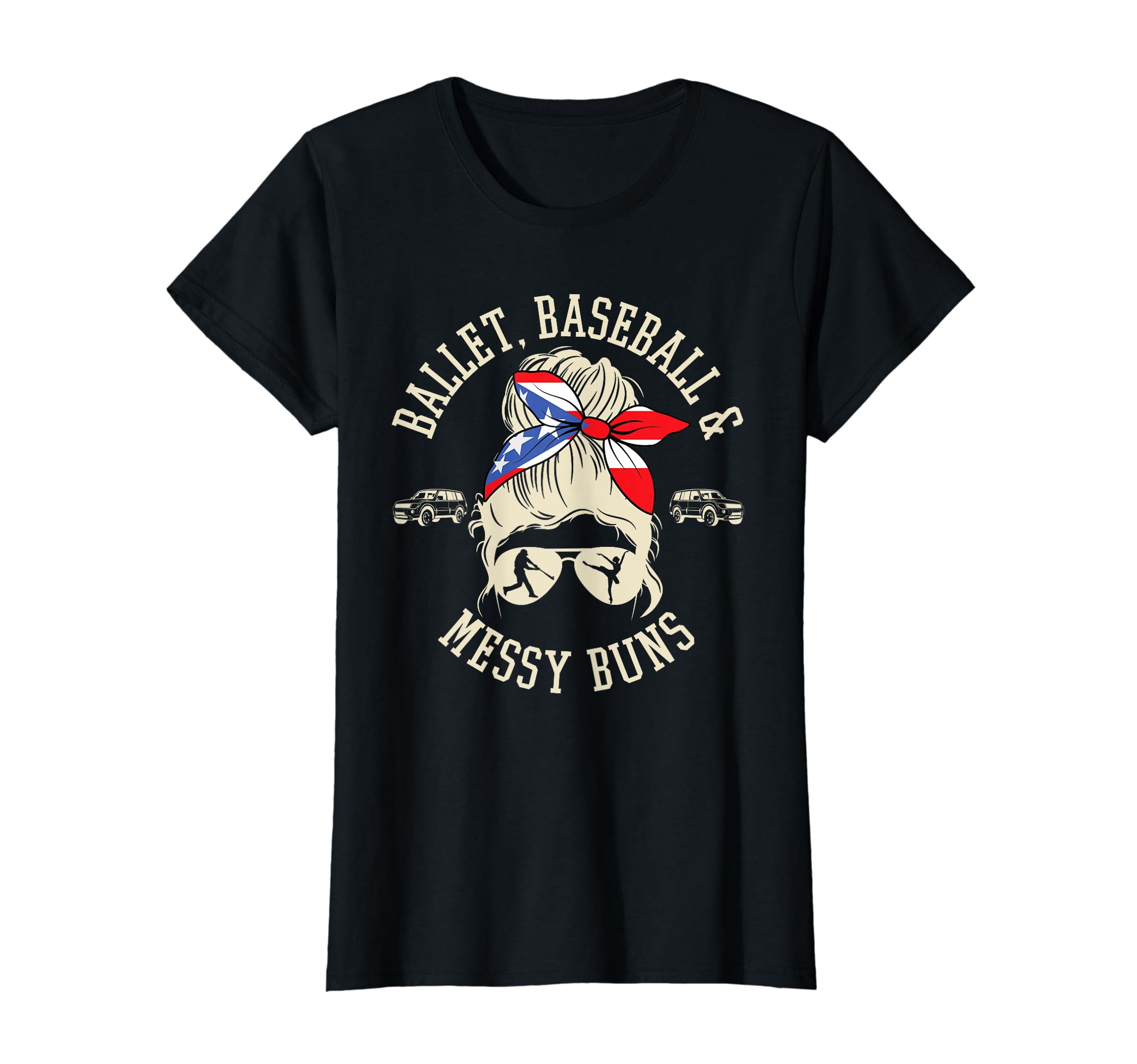 Ballet Baseball Messy Buns Moms Life T-Shirt - Minimalist Print for Adults - T-Shirt, Sweatshirt, Hoodie