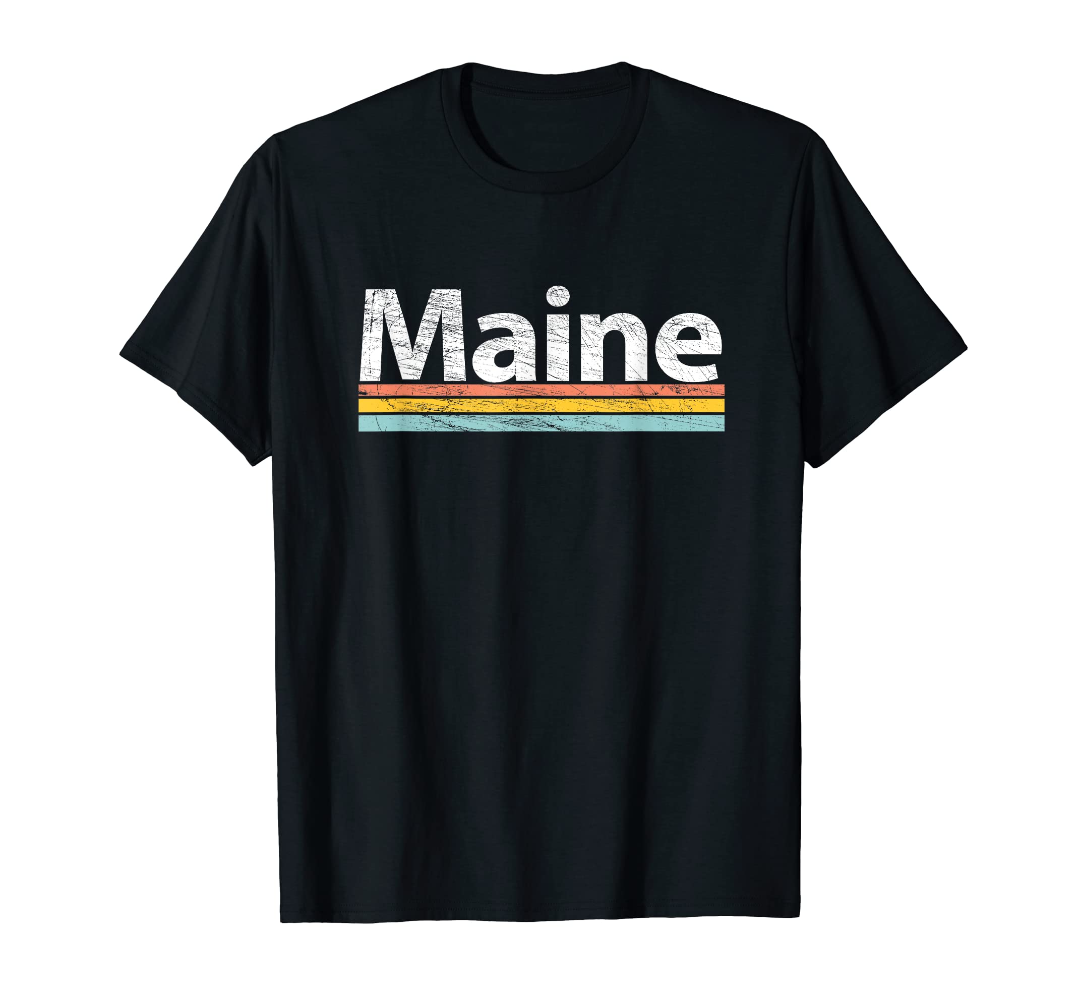 Maine Me Worn Stripes T-Shirt - Streetwear Style for Adults - T-Shirt, Sweatshirt, Hoodie