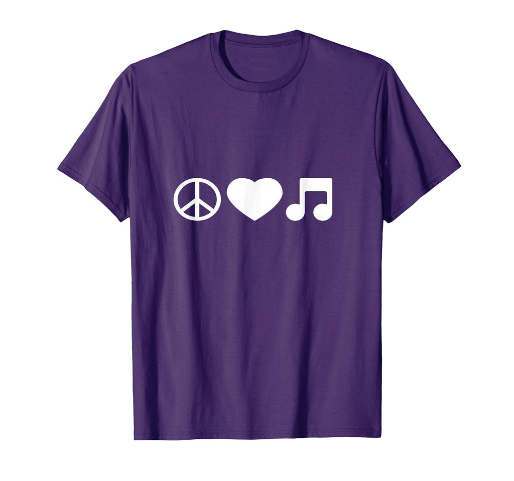 Peace Love Music T And T Designs Hoodie - Casual Everyday Wear for Adults - T-Shirt, Sweatshirt, Hoodie