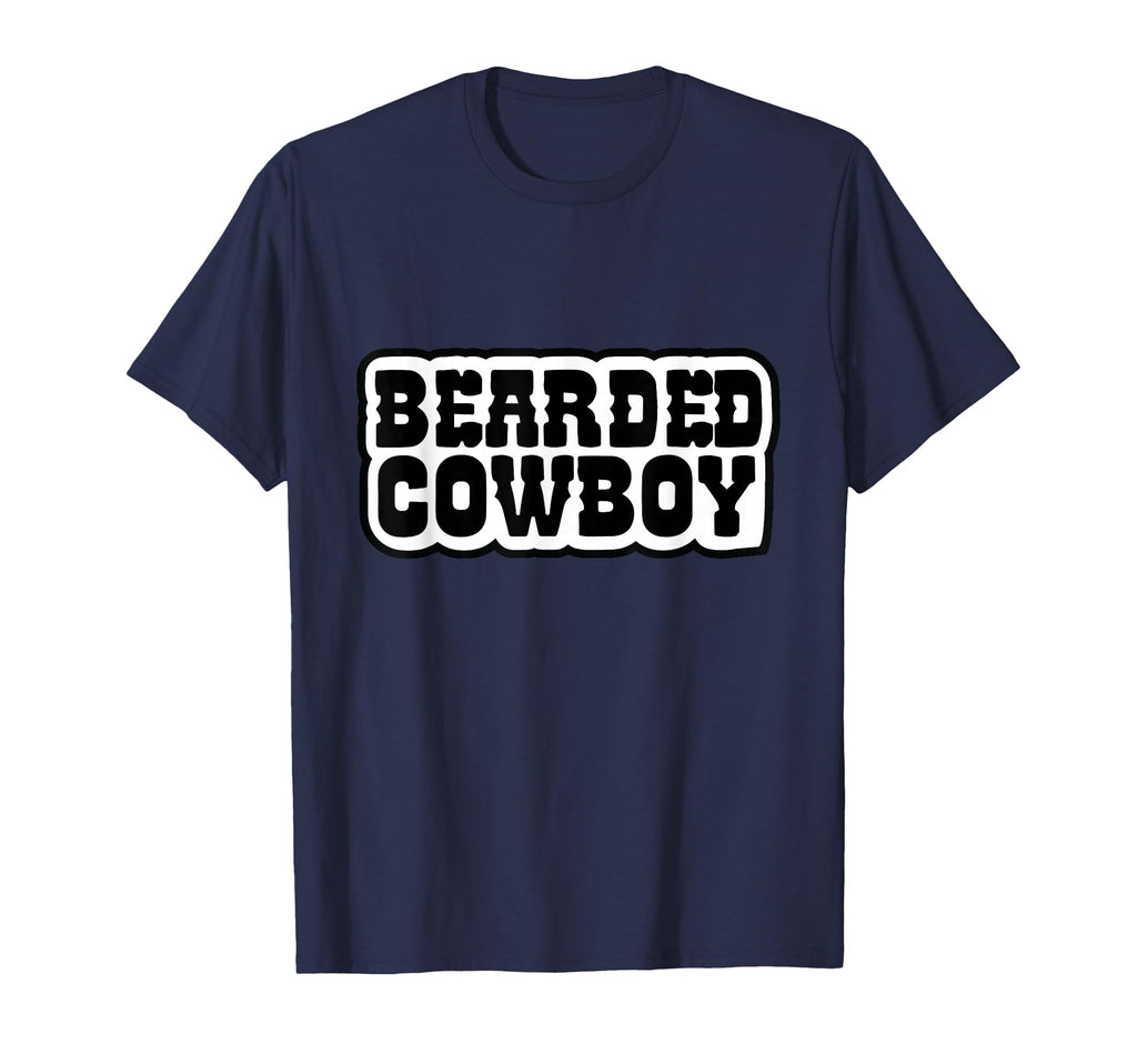 Mens Bearded Cowboy Western Mustache T-Shirt - Minimalist Print Unisex - T-Shirt, Sweatshirt, Hoodie