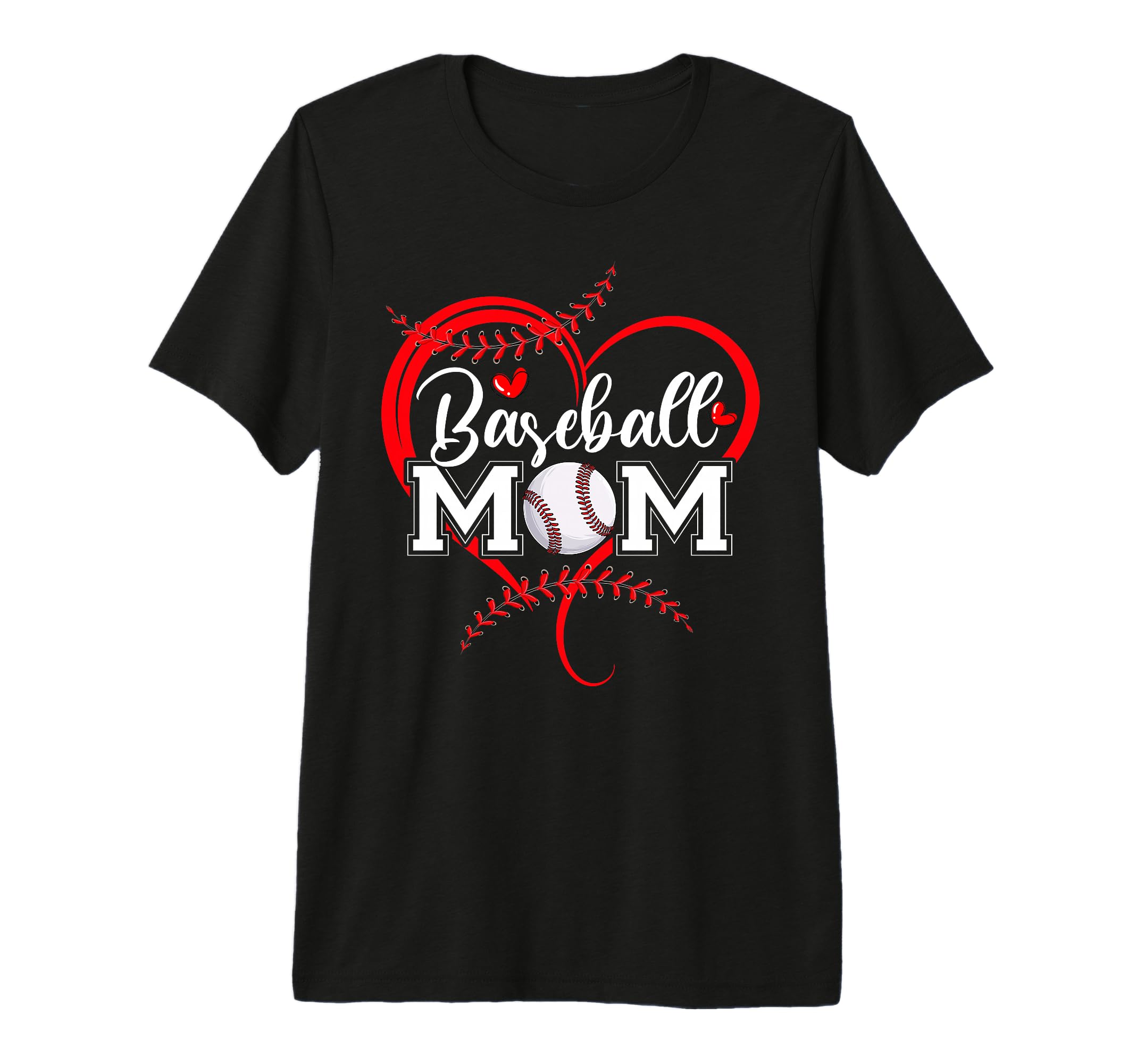 Funny Baseball Mom Heart Baseball Mama T-Shirt - Minimalist Print Unisex - T-Shirt, Sweatshirt, Hoodie