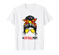 Softball Mom Messy Bun Baseball T-Shirt - Custom Art Print Men Women - T-Shirt, Sweatshirt, Hoodie