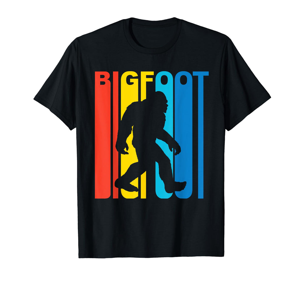 1970S Rainbow Bigfoot Silhouette T-Shirt - Novelty Apparel Unisex - T-Shirt, Sweatshirt, Hoodie