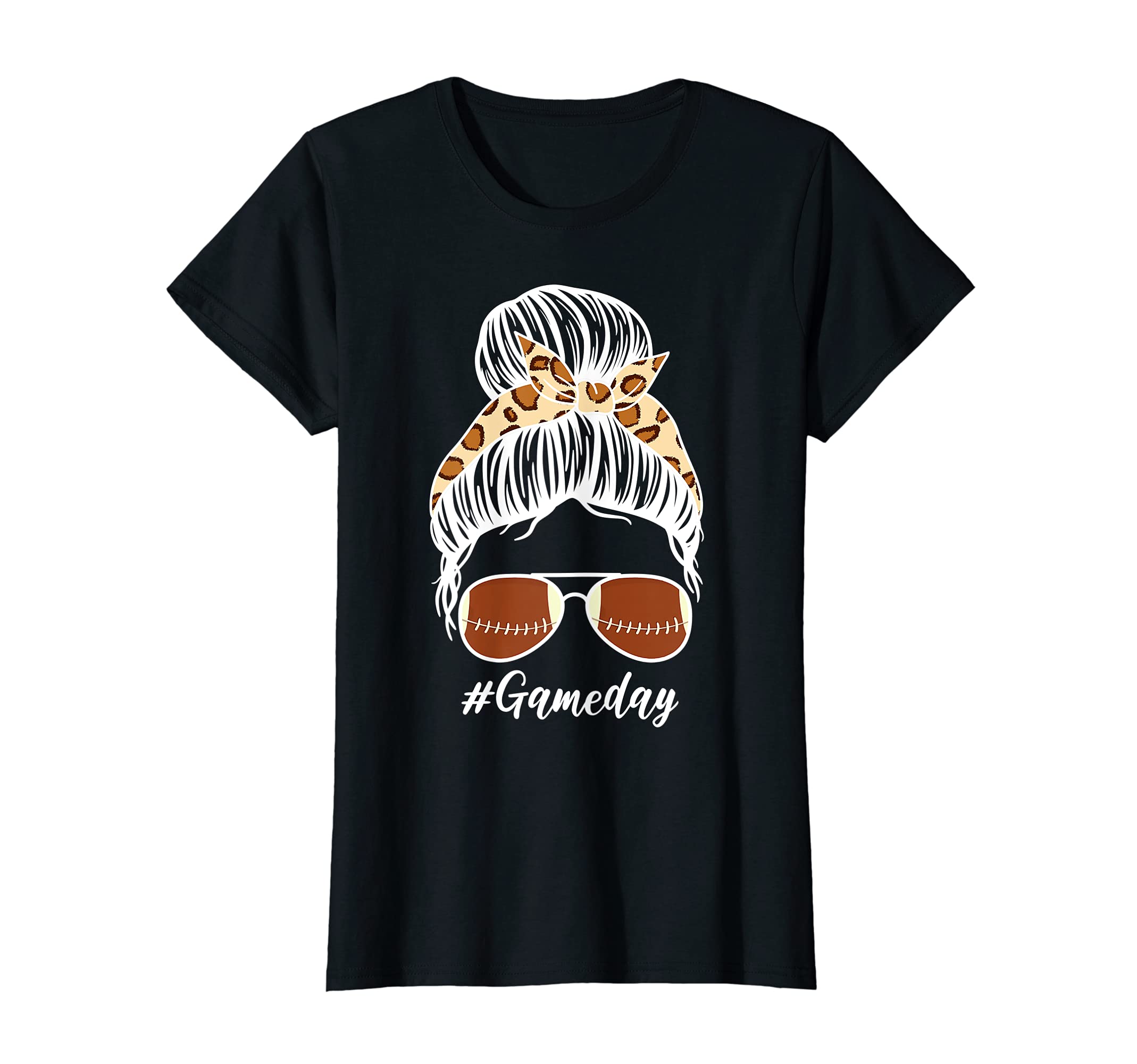 Womens Leopard Sunglasses Messy Bun T-Shirt - Custom Art Print Men Women - T-Shirt, Sweatshirt, Hoodie