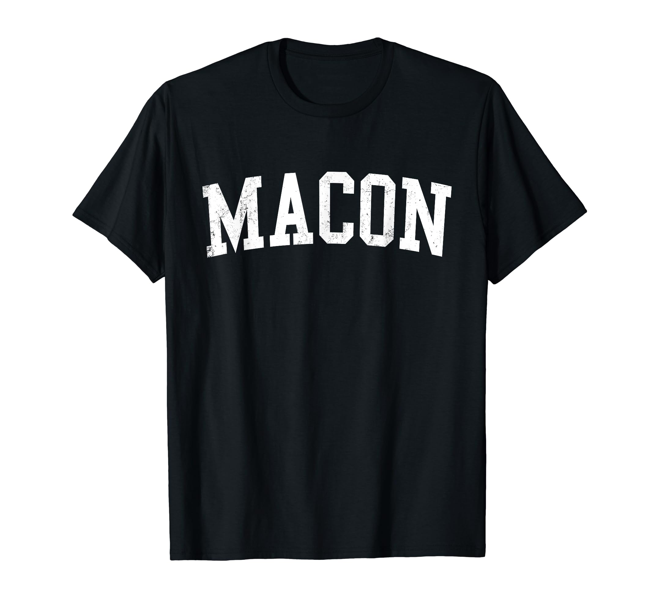 Macon Ga Distressed White Varsity T-Shirt - Custom Art Print Unisex - T-Shirt, Sweatshirt, Hoodie
