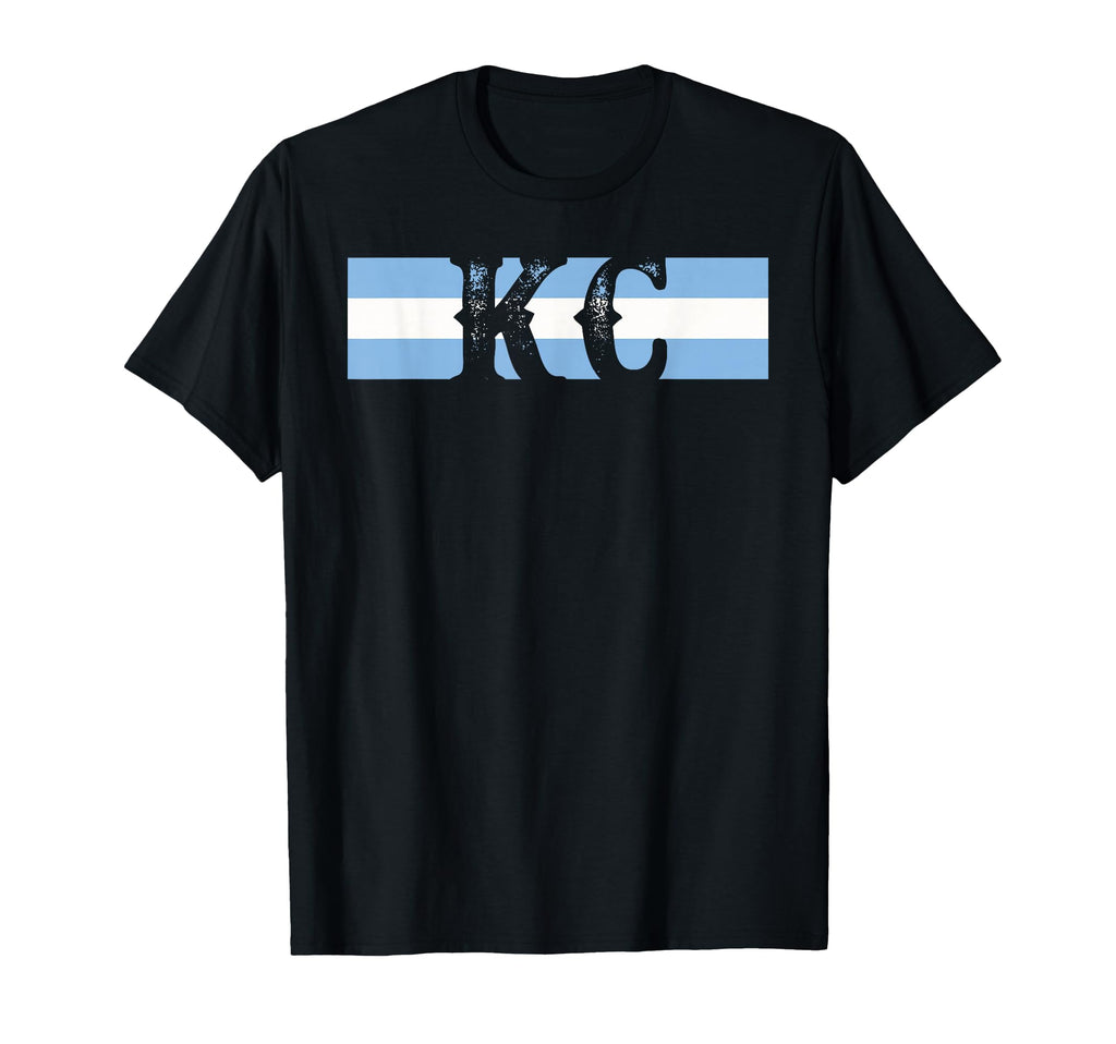 Blue Stripes Kc Kansas City T-Shirt - Casual Everyday Wear Men Women - T-Shirt, Sweatshirt, Hoodie