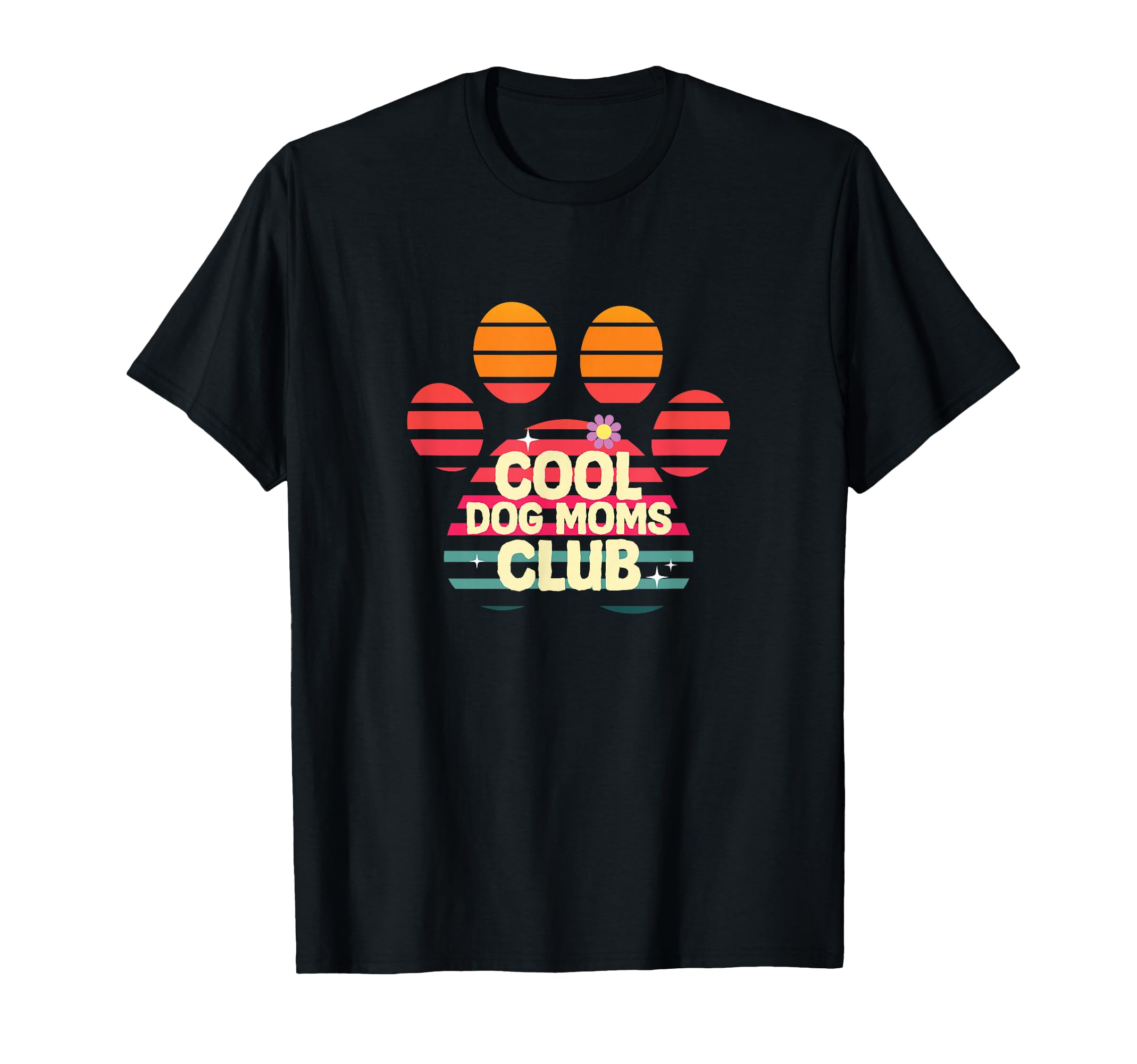 Dog Mom Club Mothers Day Sunset Paw T-Shirt - Graphic Print Men Women - T-Shirt, Sweatshirt, Hoodie