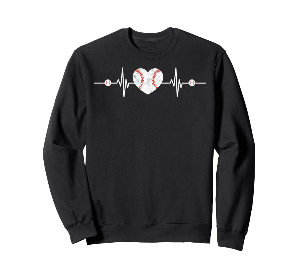 Baseball Player Heart Heartbeat Sweatshirt - Custom Art Print for Adults - T-Shirt, Sweatshirt, Hoodie