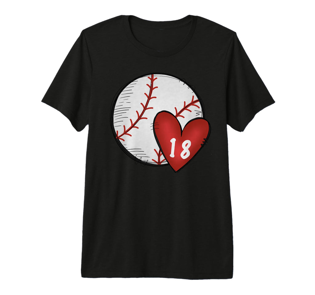 Womens Custom Baseball Mom Number 18 T-Shirt - Trendy Graphic Men Women - T-Shirt, Sweatshirt, Hoodie