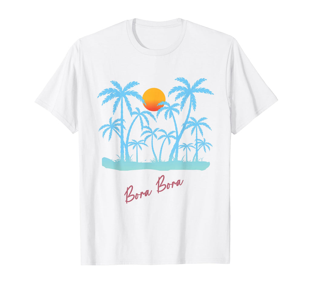 Bora Bora 90S Beach Sunset T-Shirt - Custom Art Print Men Women - T-Shirt, Sweatshirt, Hoodie