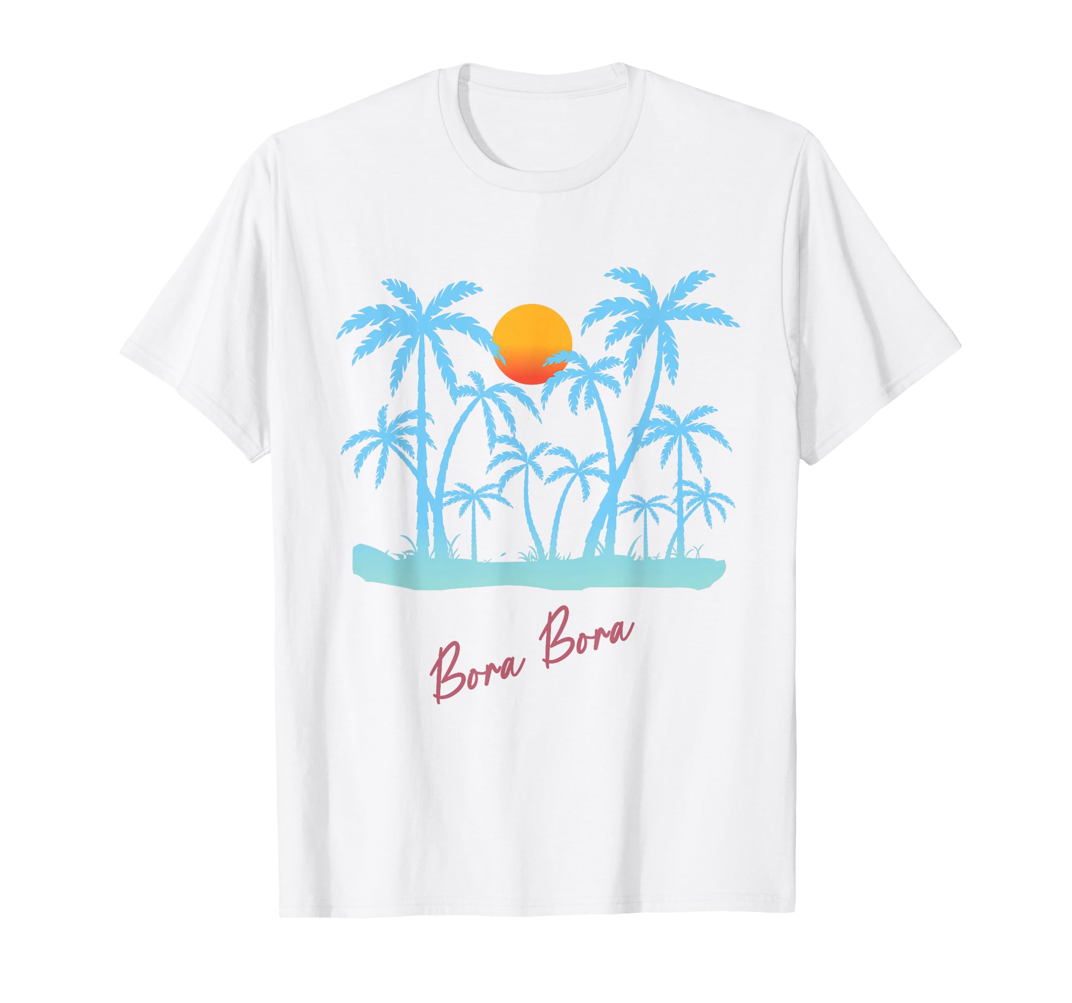 Bora Bora 90S Beach Sunset T-Shirt - Custom Art Print Men Women - T-Shirt, Sweatshirt, Hoodie