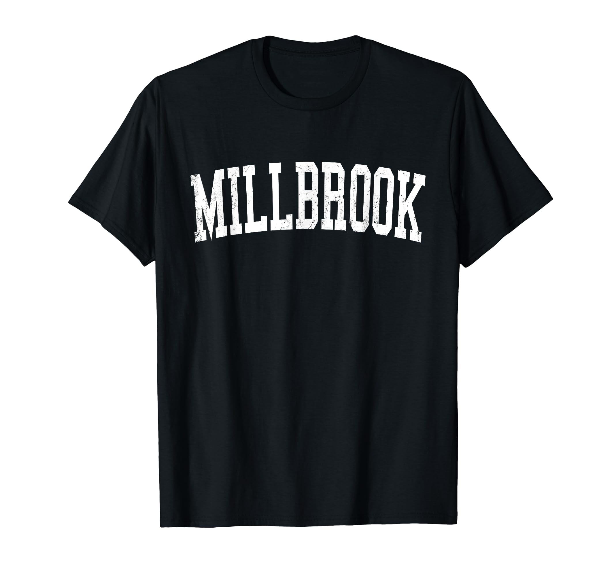 Millbrook Al Distressed White Varsity T-Shirt - Custom Art Print Unisex - T-Shirt, Sweatshirt, Hoodie