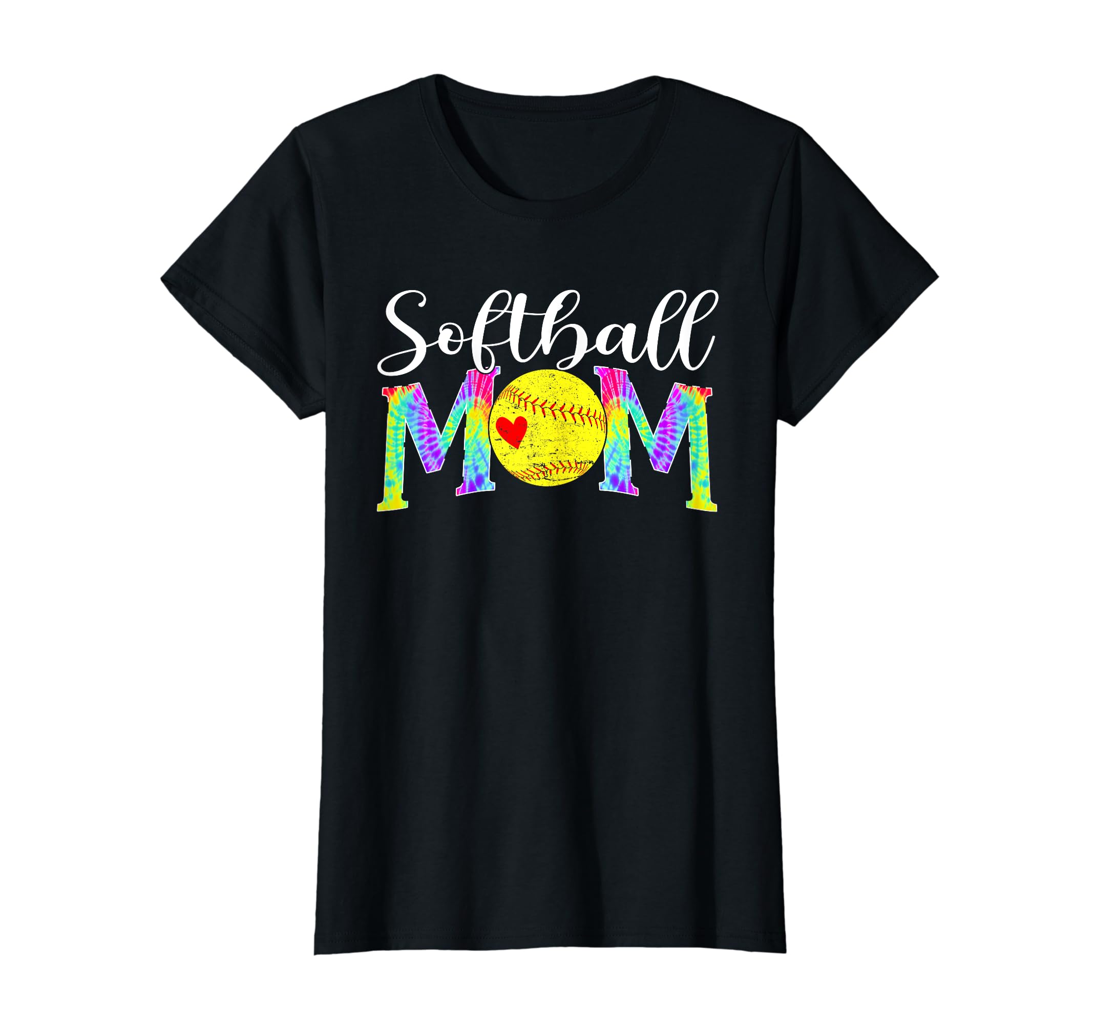 Tie Dye Softball Mom Ball Baseball T-Shirt - Trendy Graphic for Adults - T-Shirt, Sweatshirt, Hoodie