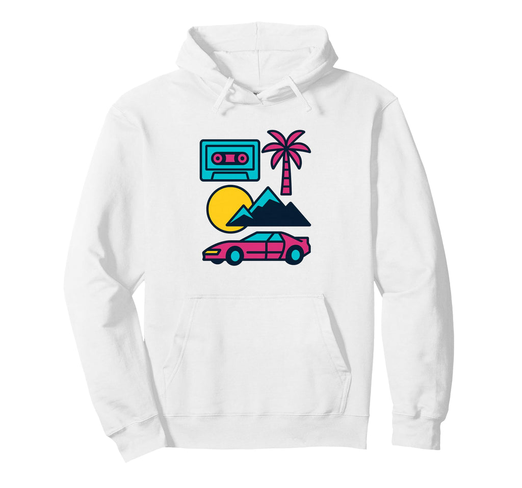 80S Synthwave Hoodie - Casual Everyday Wear Unisex - T-Shirt, Sweatshirt, Hoodie