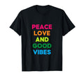 Peace Love Good Vibes Good Vibes T-Shirt - Unique Graphic for Adults - T-Shirt, Sweatshirt, Hoodie