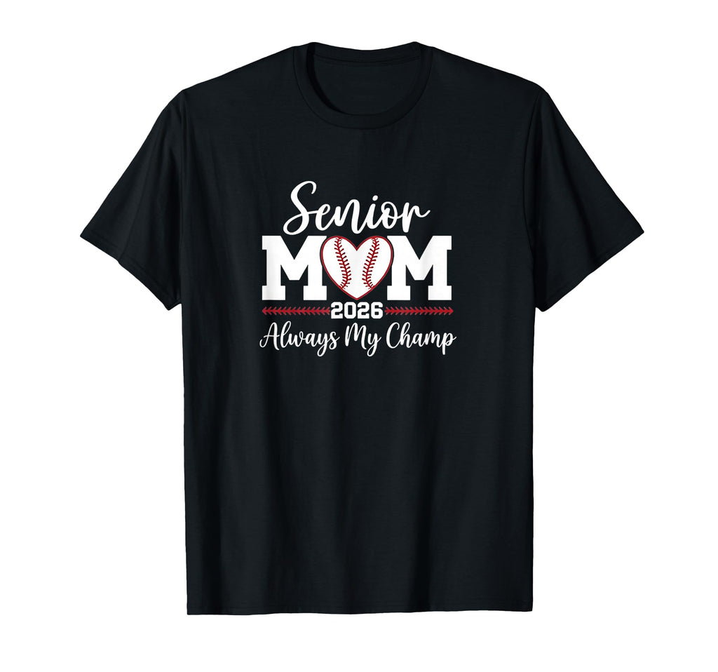 Senior Mom 2026 Baseball Softball T-Shirt - Minimalist Print for Adults - T-Shirt, Sweatshirt, Hoodie