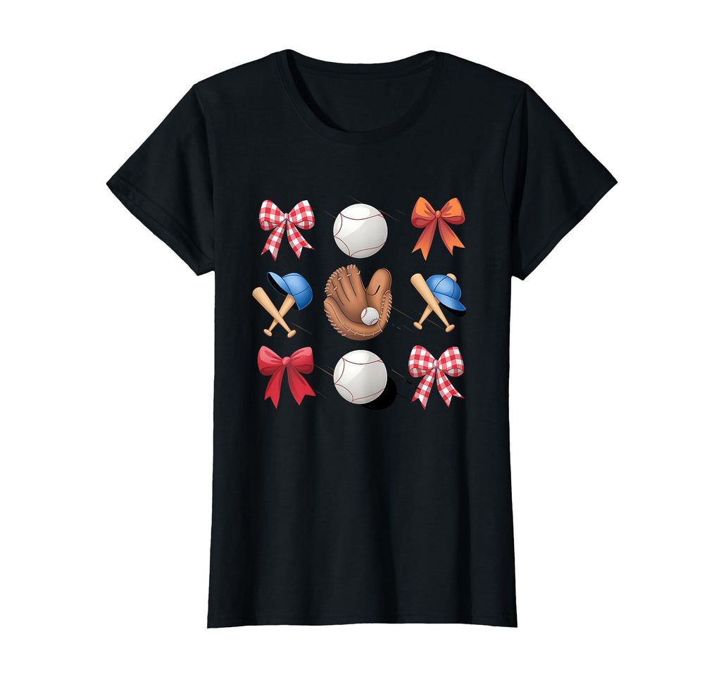 Baseball Mom Coquette Bow Mothers Day T-Shirt - Graphic Print Men Women - T-Shirt, Sweatshirt, Hoodie