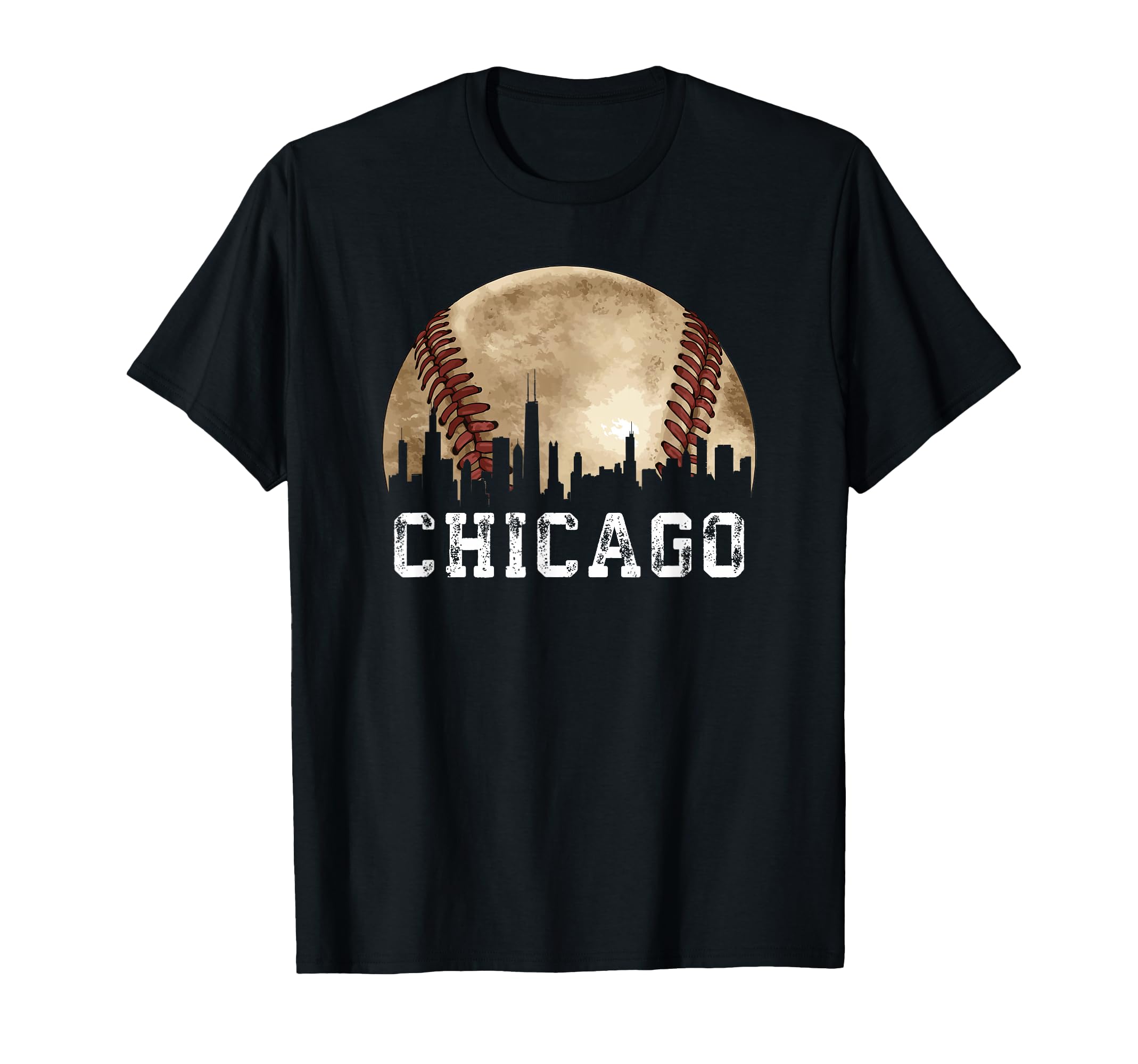 Chicago Skyline City Baseball Lover T-Shirt - Graphic Print Men Women - T-Shirt, Sweatshirt, Hoodie