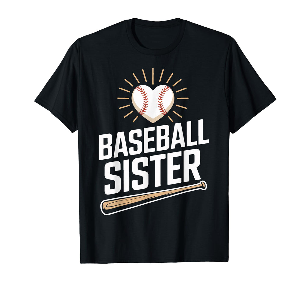 Supportive Baseball Sister Fan Young T-Shirt - Custom Art Print Unisex - T-Shirt, Sweatshirt, Hoodie