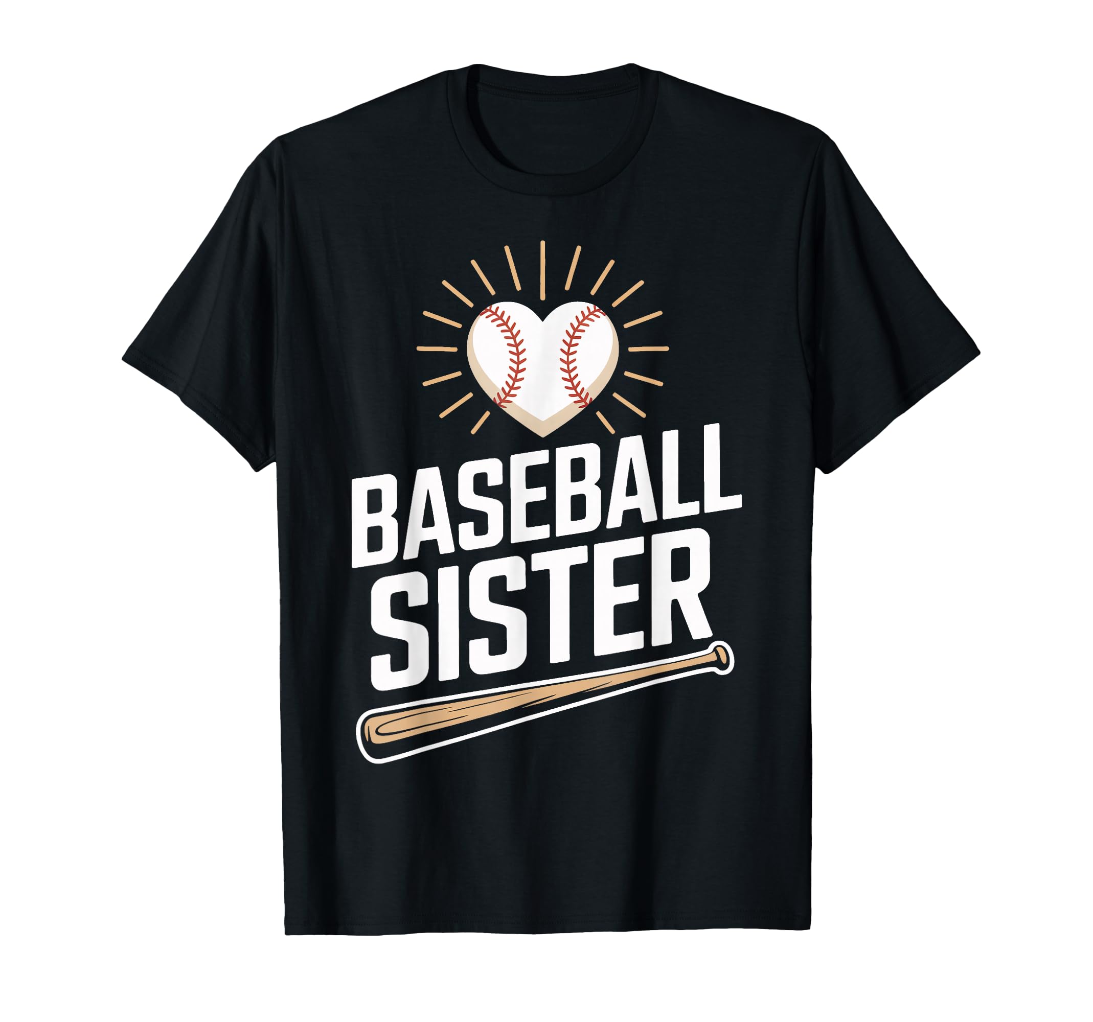 Supportive Baseball Sister Fan Young T-Shirt - Custom Art Print Unisex - T-Shirt, Sweatshirt, Hoodie