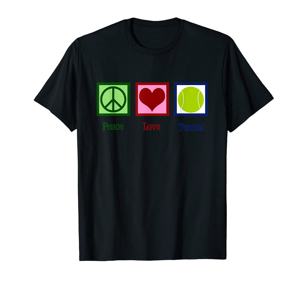 Peace Love Tennis T-Shirt - Custom Art Print Unisex - T-Shirt, Sweatshirt, Hoodie