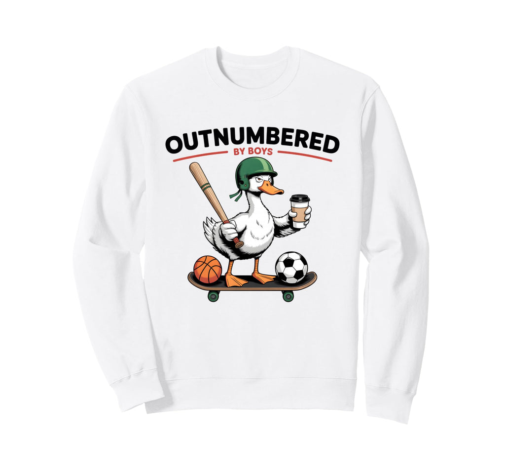 Outnumbered Baseball Mama Goose Sweatshirt - Aesthetic Graphic Men Women - T-Shirt, Sweatshirt, Hoodie