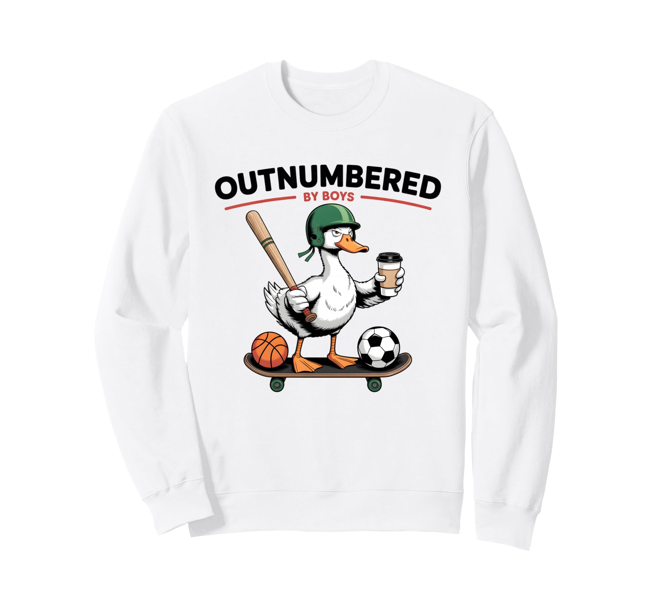 Outnumbered Baseball Mama Goose Sweatshirt - Aesthetic Graphic Men Women - T-Shirt, Sweatshirt, Hoodie