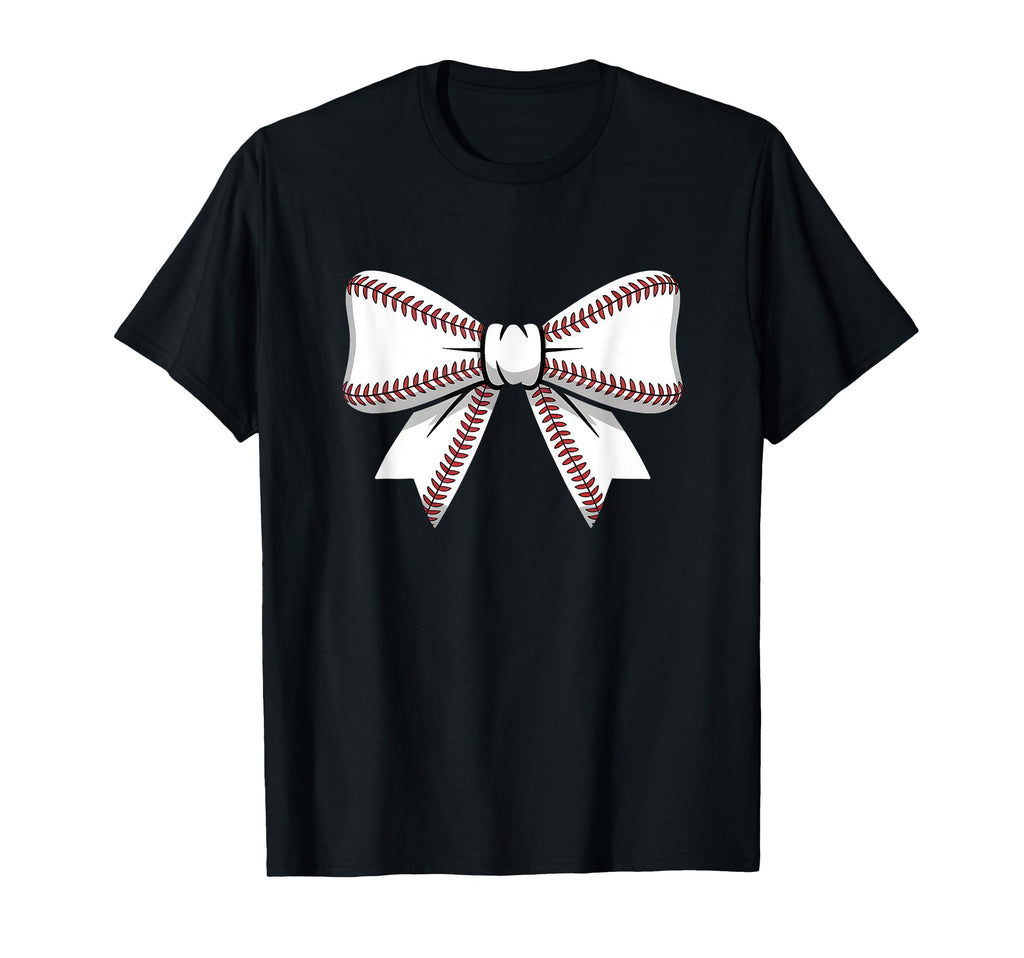 Baseball Bow Baseball Mom Mama T-Shirt - Novelty Apparel Men Women - T-Shirt, Sweatshirt, Hoodie