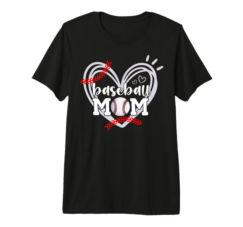 Funny Baseball Mom Heart Baseball T-Shirt - Aesthetic Graphic Men Women - T-Shirt, Sweatshirt, Hoodie