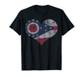 Ohio Flag Heart Love Home Family T-Shirt - Casual Everyday Wear Unisex - T-Shirt, Sweatshirt, Hoodie