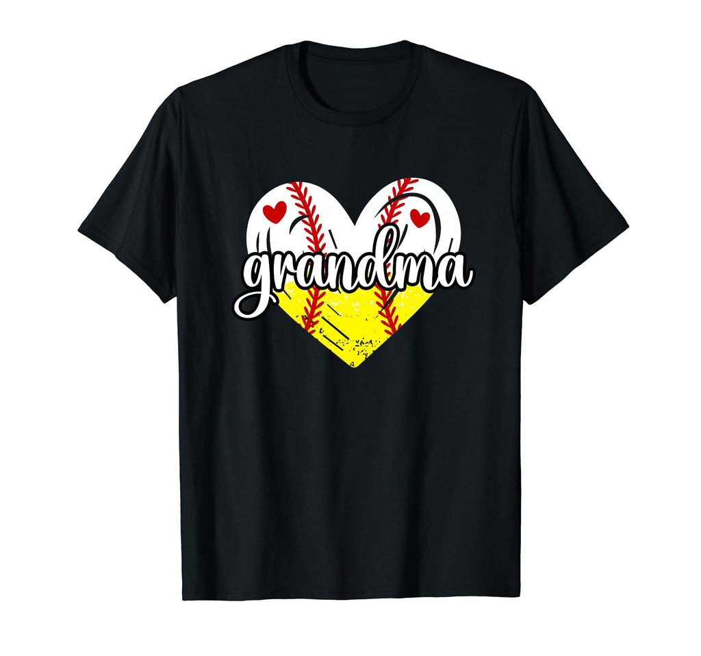 Baseball Softball Grandma Heart T-Shirt - Minimalist Print for Adults - T-Shirt, Sweatshirt, Hoodie