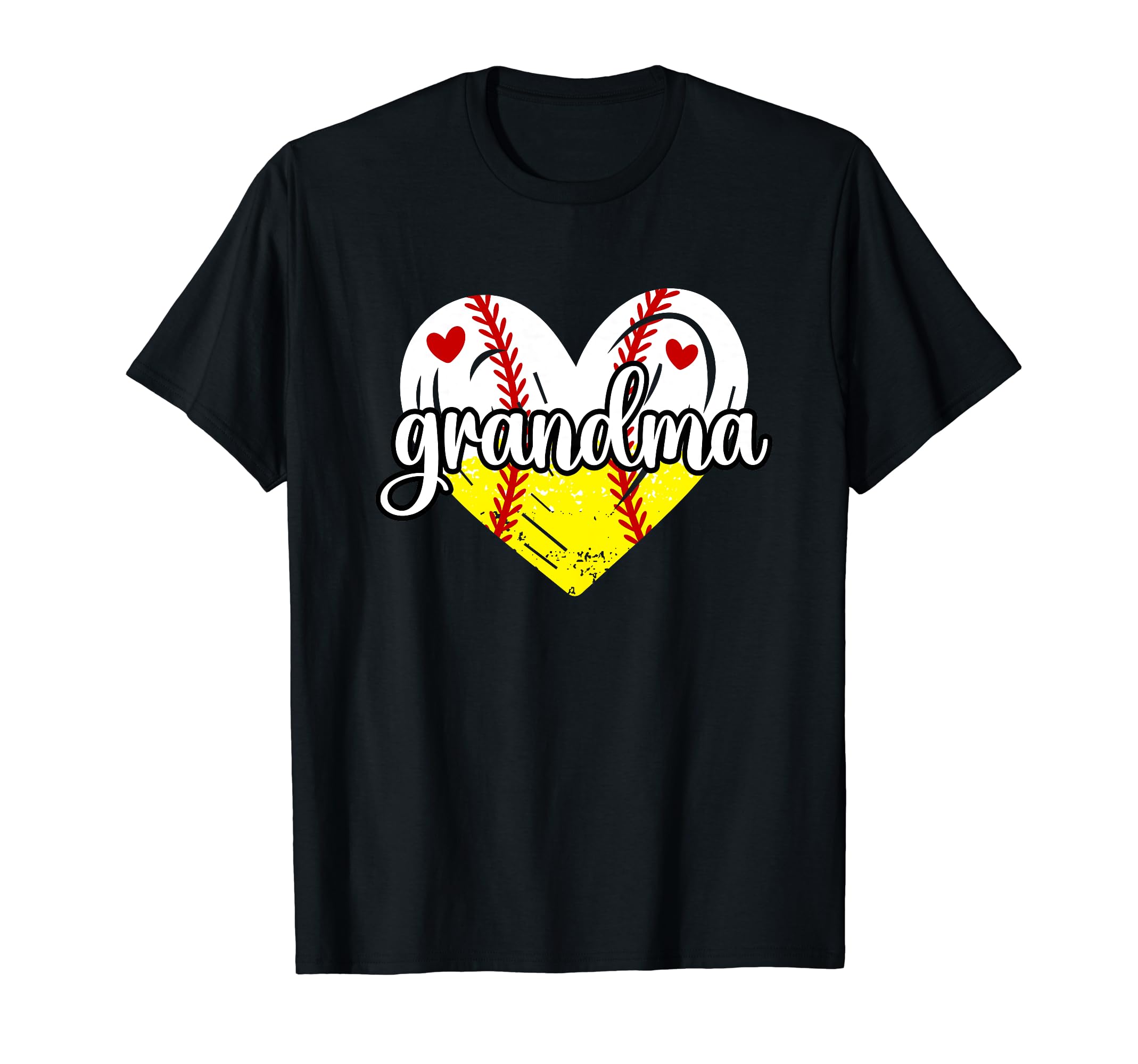 Baseball Softball Grandma Heart T-Shirt - Minimalist Print for Adults - T-Shirt, Sweatshirt, Hoodie
