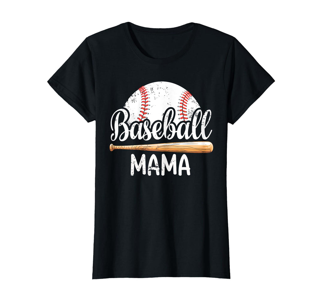 Womens Baseball Mama Baseball T-Shirt - Fun Novelty Design for Adults - T-Shirt, Sweatshirt, Hoodie