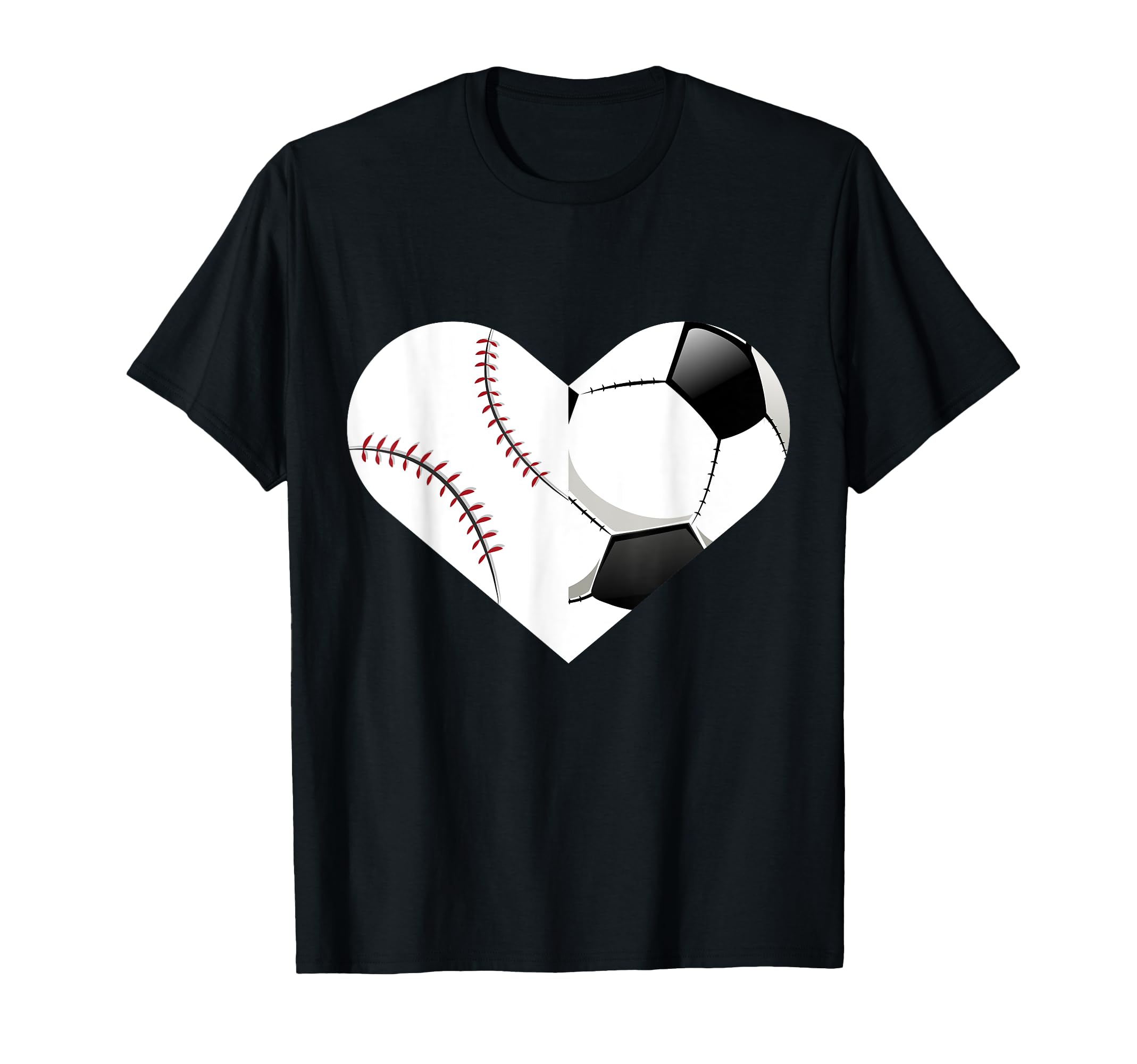 Soccer Baseball Heart Sports Baseball T-Shirt - Graphic Print Men Women - T-Shirt, Sweatshirt, Hoodie