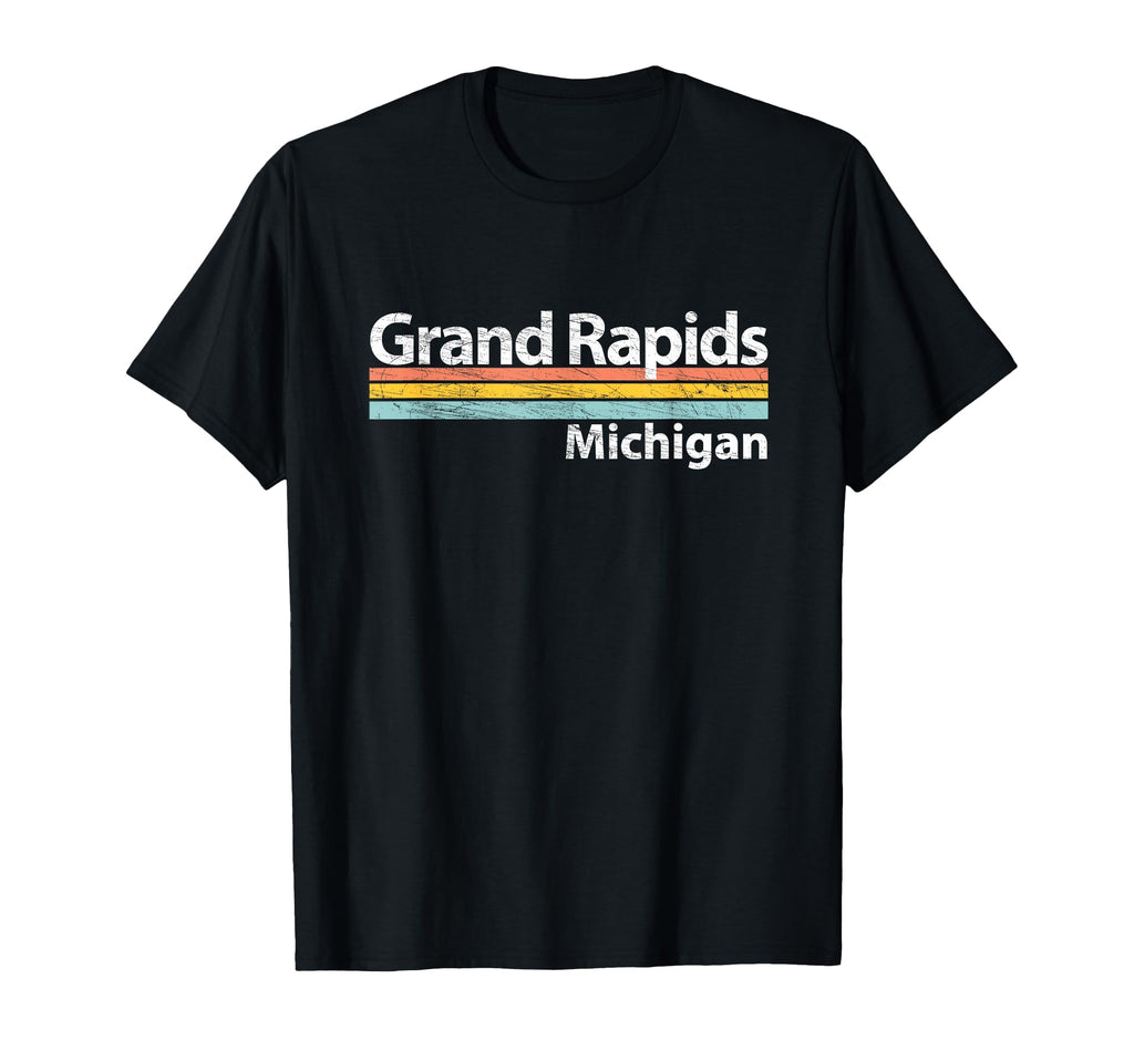 Grand Rapids Michigan Worn Stripes T-Shirt - Casual Everyday Wear Unisex - T-Shirt, Sweatshirt, Hoodie