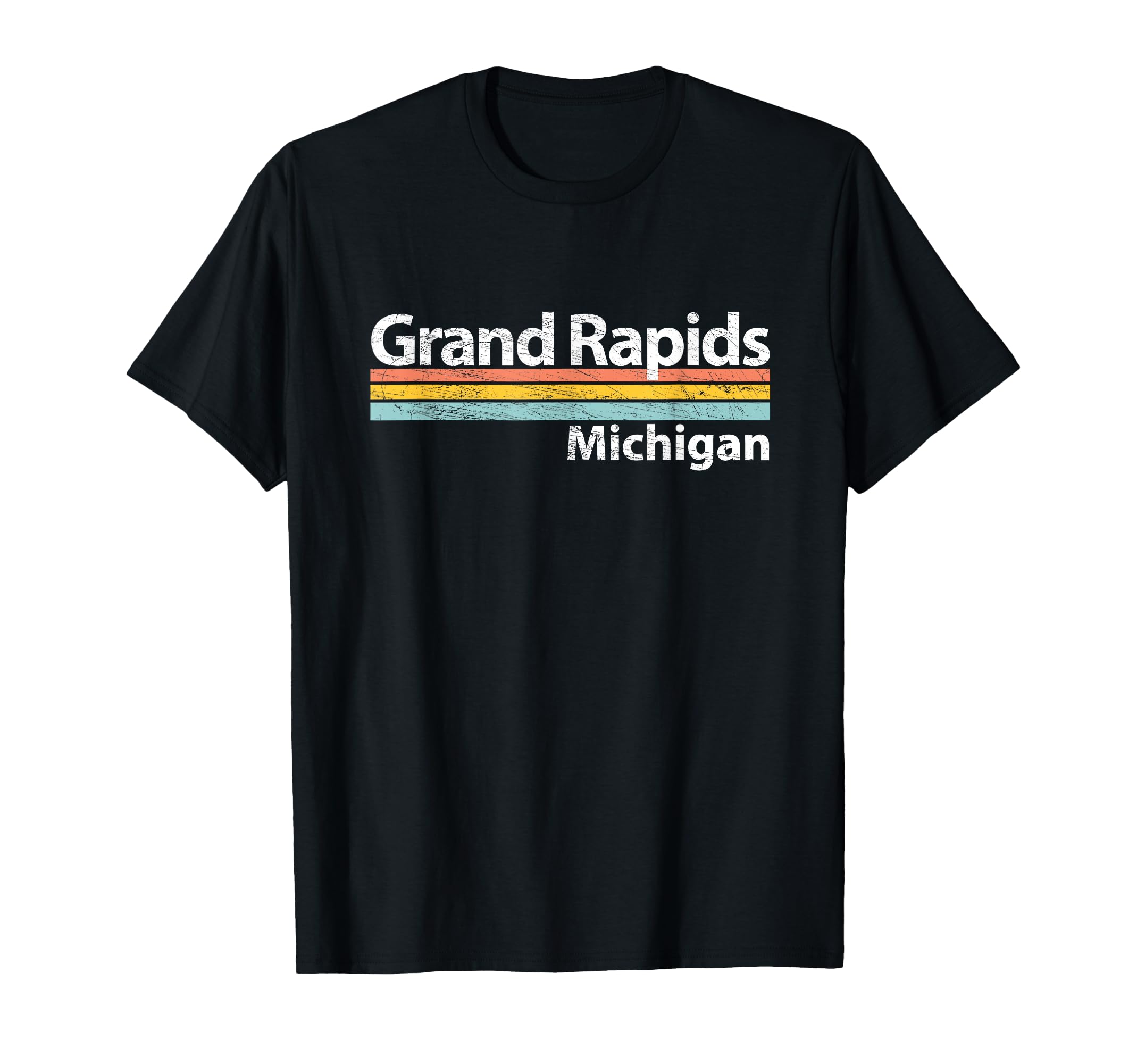 Grand Rapids Michigan Worn Stripes T-Shirt - Casual Everyday Wear Unisex - T-Shirt, Sweatshirt, Hoodie