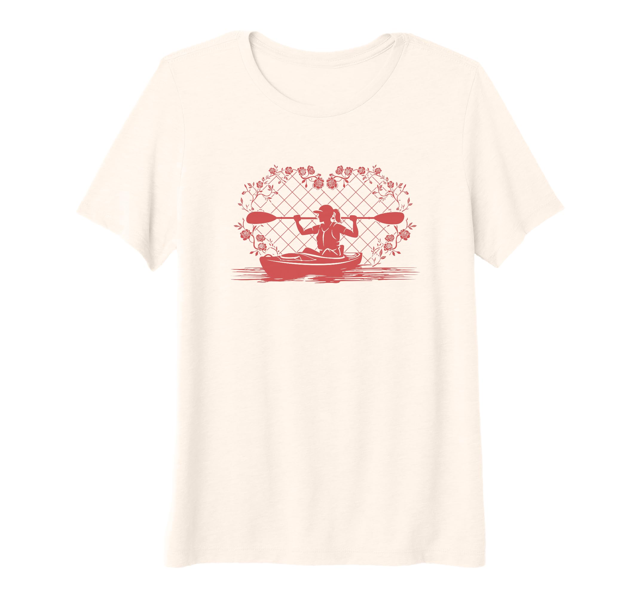 Womens Floral Kayak Distressed Roses T-Shirt - Fun Novelty Design Unisex - T-Shirt, Sweatshirt, Hoodie
