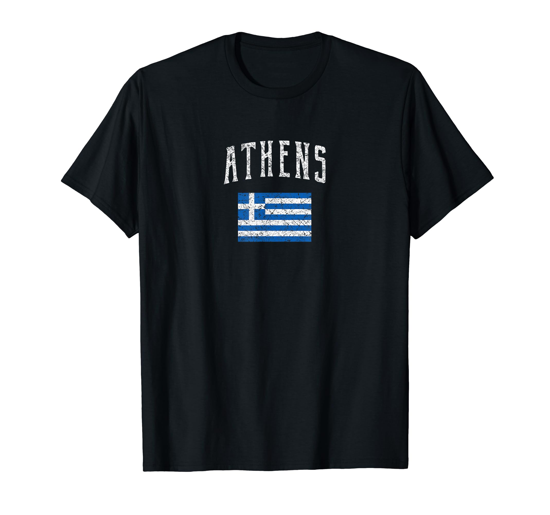 Athens Greece Flag Distressed T-Shirt - Graphic Print Unisex - T-Shirt, Sweatshirt, Hoodie