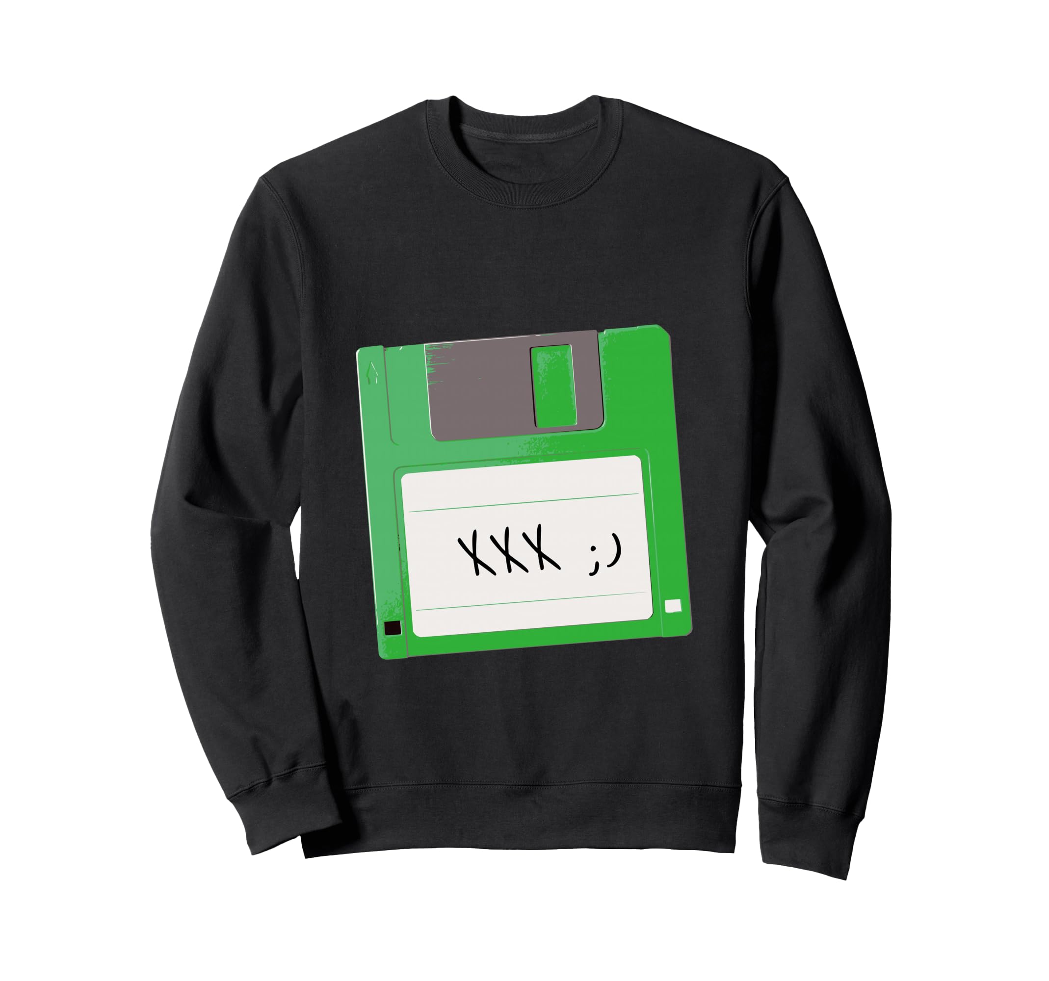 Floppy Disk Wink Funny Old School Sweatshirt - Novelty Apparel Men Women - T-Shirt, Sweatshirt, Hoodie