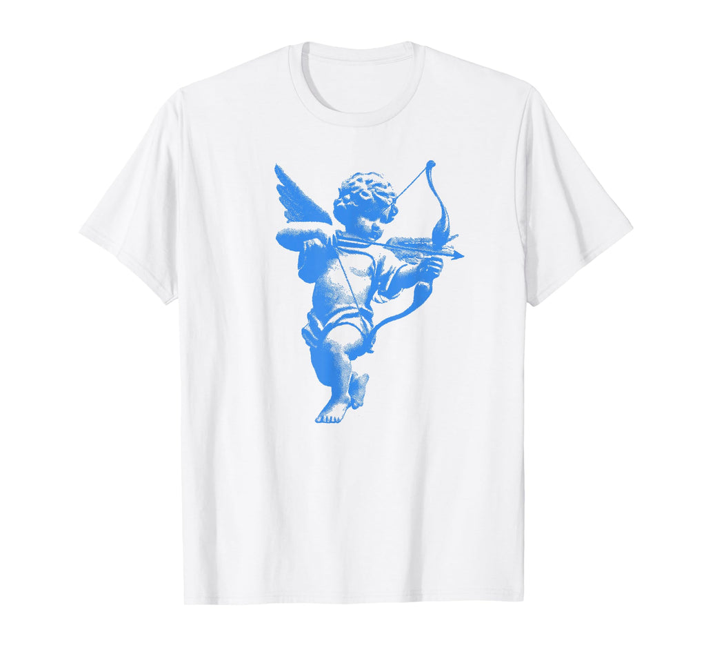 Coquette Cupid Cherub Blue Y2K Aesthetic T-Shirt - Unique Graphic Men Women - T-Shirt, Sweatshirt, Hoodie