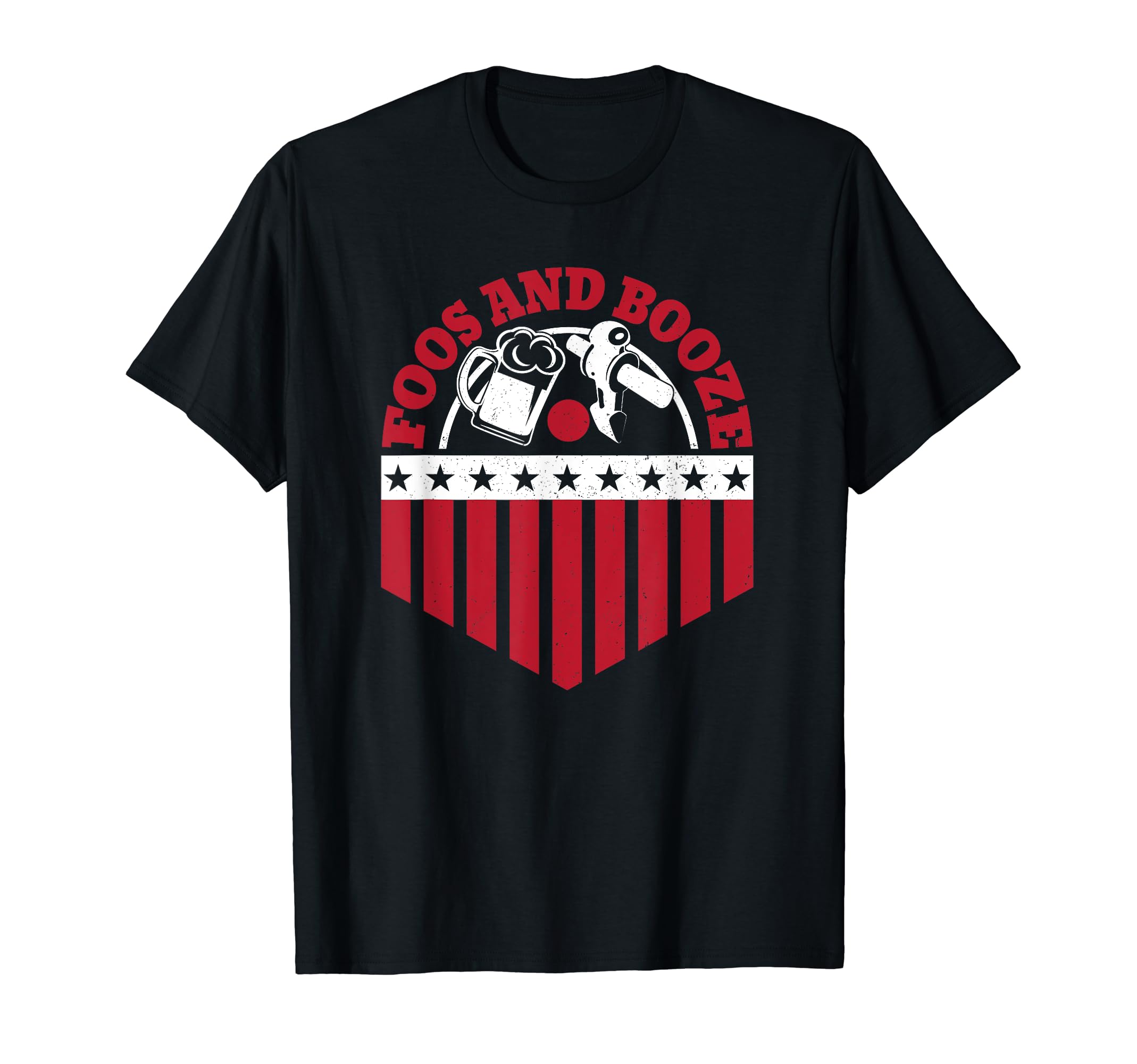 Usa Foos And Booze Distressed T-Shirt - Fun Novelty Design for Adults - T-Shirt, Sweatshirt, Hoodie