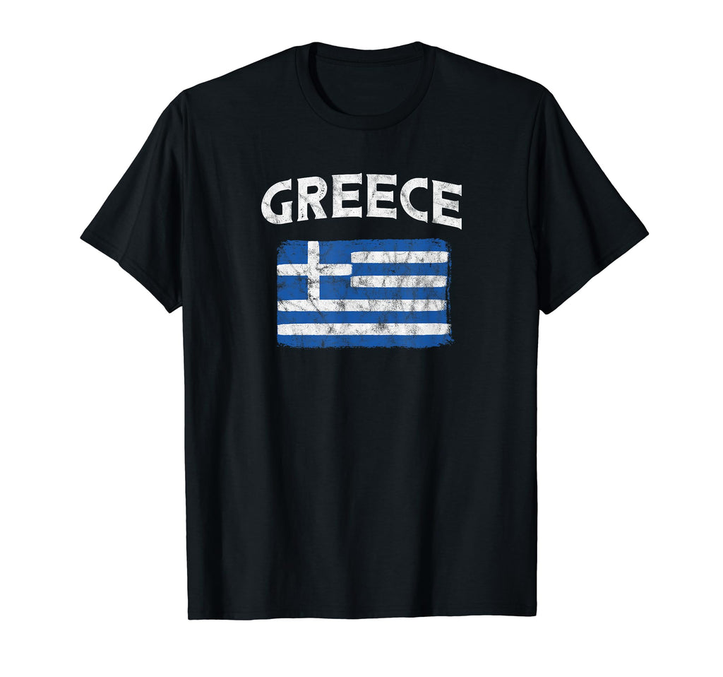 Greece Flag Distressed Greek Flag T-Shirt - Casual Everyday Wear Men Women - T-Shirt, Sweatshirt, Hoodie