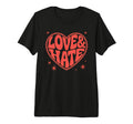 Love Hate 1970S Typography Art Tri T-Shirt - Trendy Graphic for Adults - T-Shirt, Sweatshirt, Hoodie
