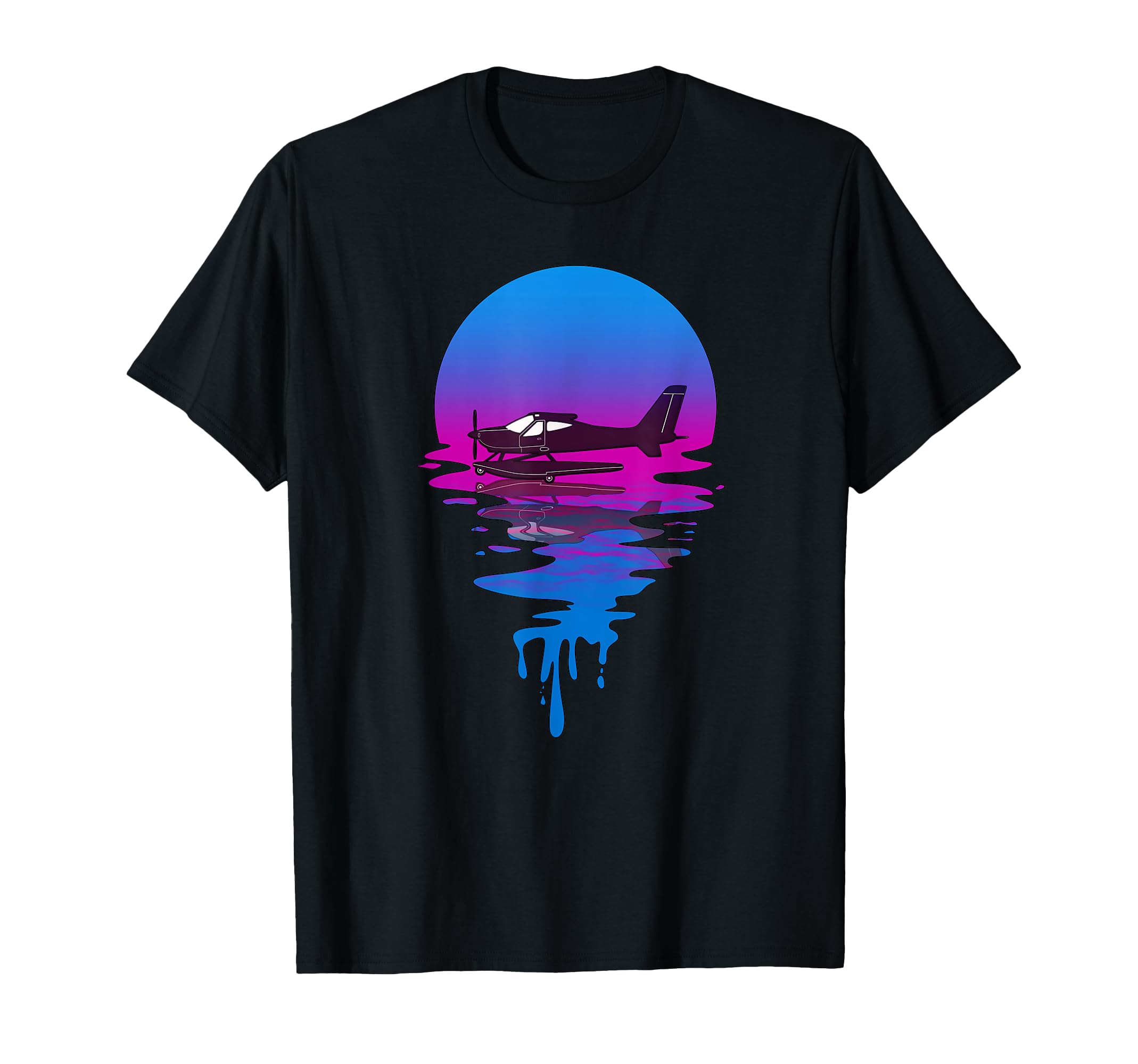 Sunset Seaplane T-Shirt - Custom Art Print Unisex - T-Shirt, Sweatshirt, Hoodie