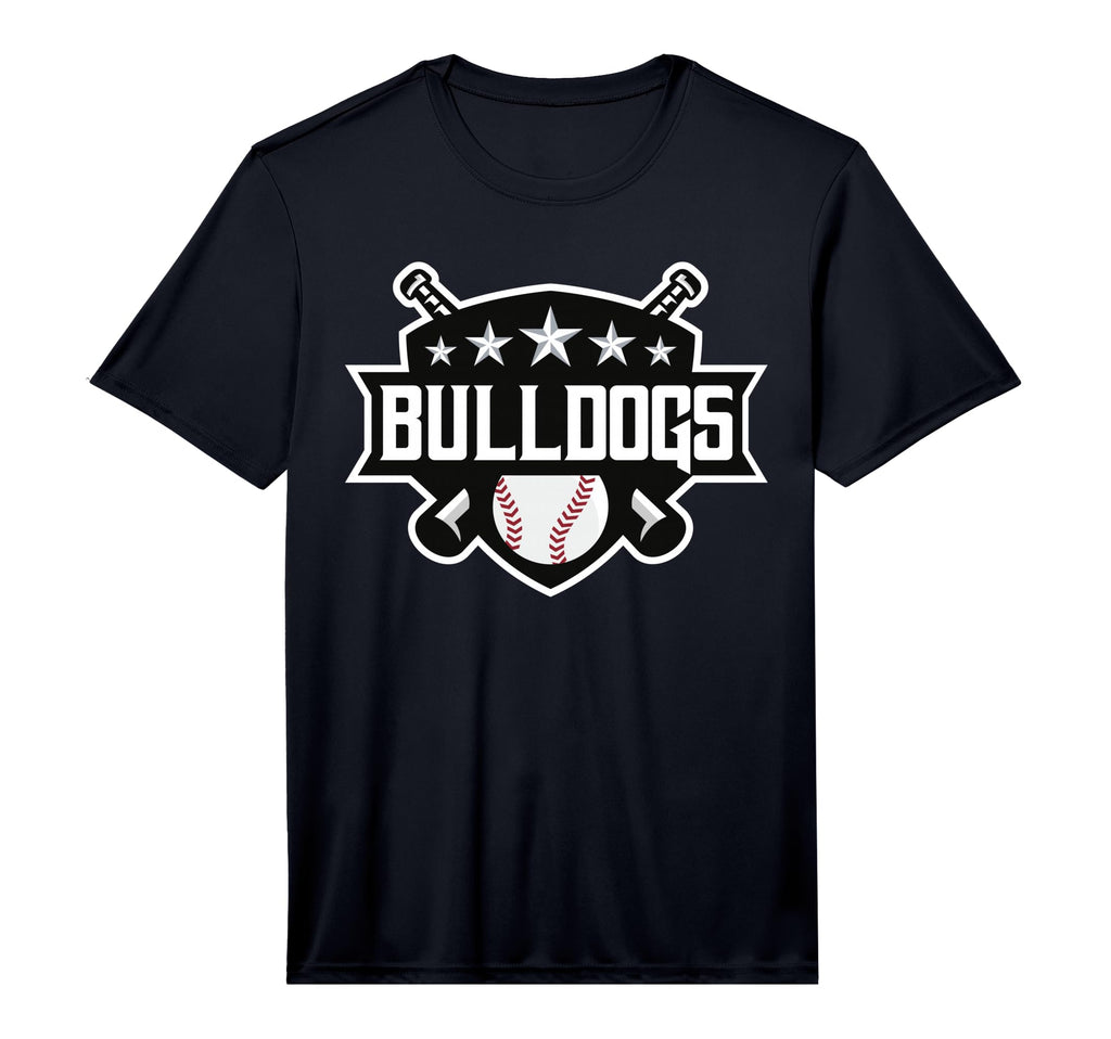Mens Bulldogs Black Baseball Game Day Stars T-Shirt - Graphic Print Unisex - T-Shirt, Sweatshirt, Hoodie